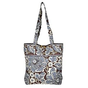 Vera Bradley Slate Blooms Toggle Tote Large Double Shoulder Carry All Floral Bag